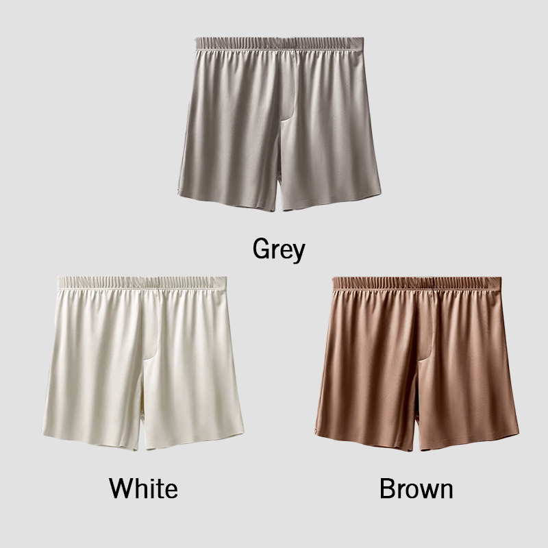 Men's Ice Silk Seamless Boxer Shorts Loose Fit Lounge Underwear