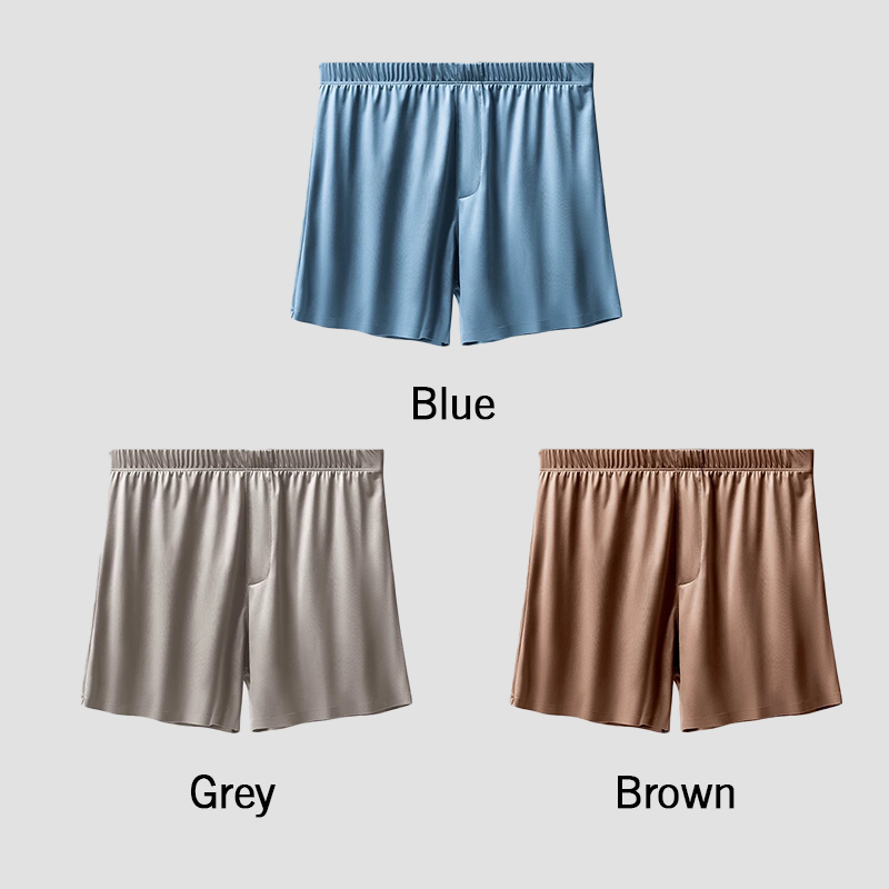 Men's Ice Silk Seamless Boxer Shorts Loose Fit Lounge Underwear