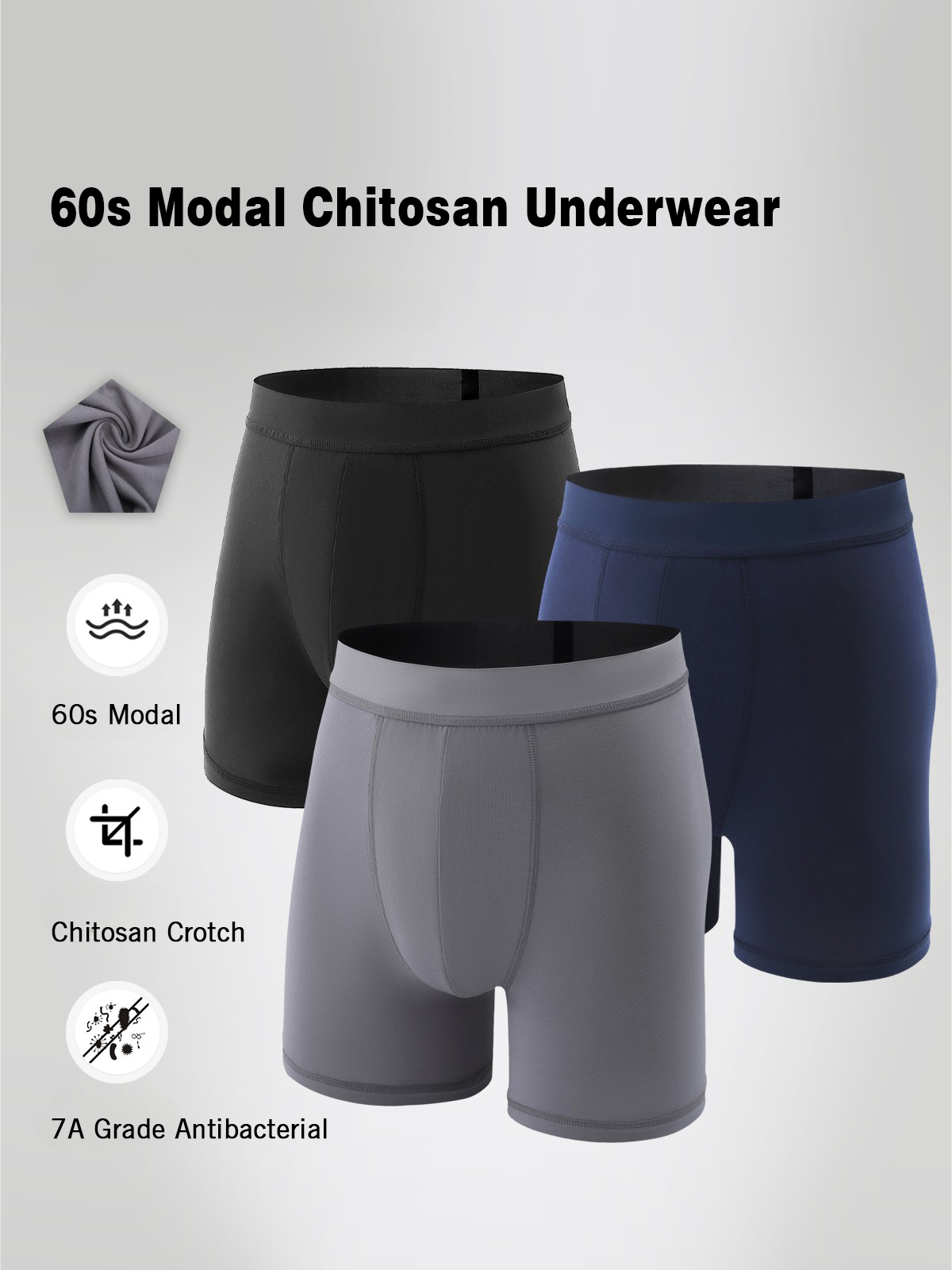 DawnDew 60s Lenzing Modal chitosan Underwear Men's Boxer Briefs