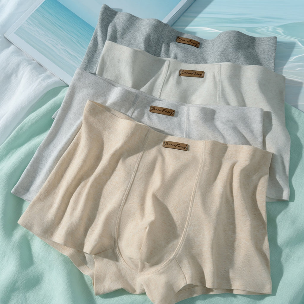DawnDew Men’s Pure Cotton Boxer Briefs | 10A Antibacterial Crotch