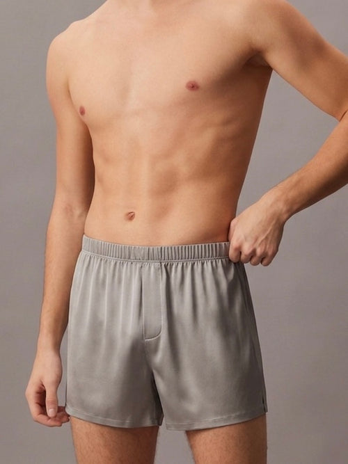 DawnDew Men's Ice Silk Seamless Boxer Shorts Loose Fit Lounge Underwear