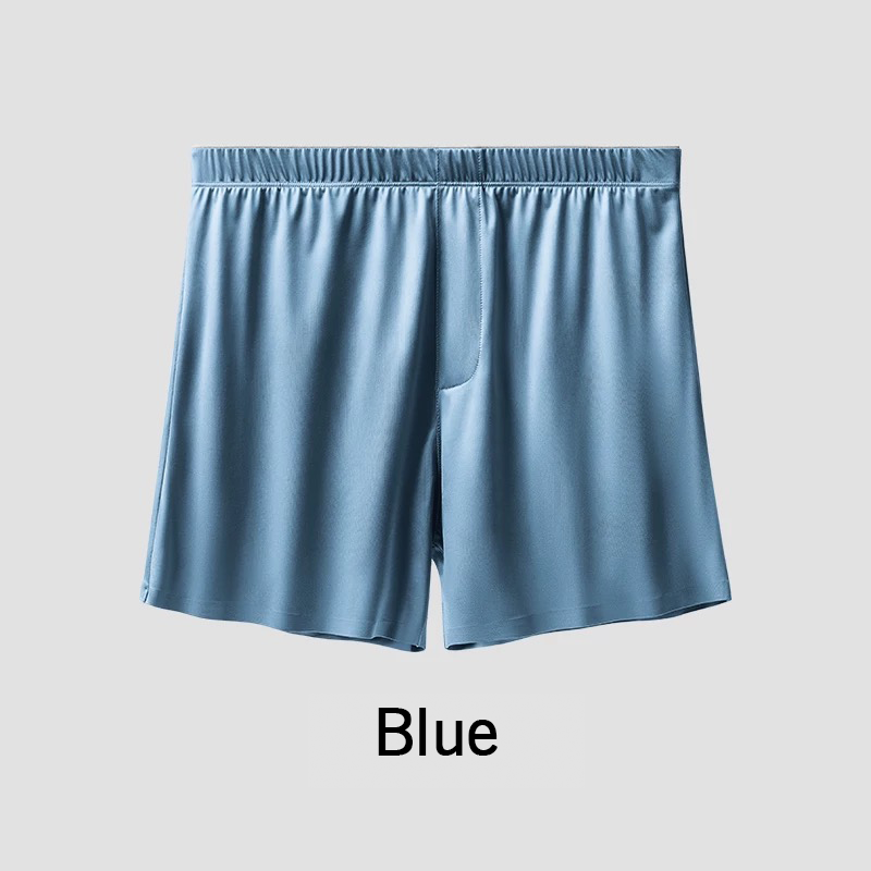 Men's Ice Silk Seamless Boxer Shorts Loose Fit Lounge Underwear
