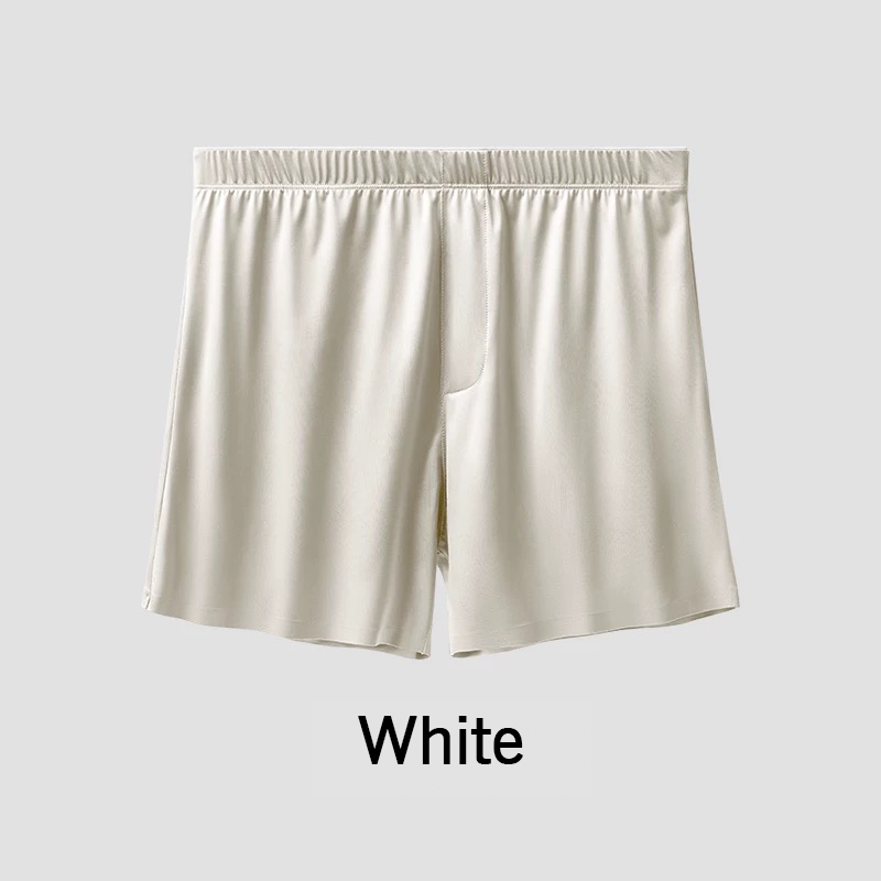 Men's Ice Silk Seamless Boxer Shorts Loose Fit Lounge Underwear