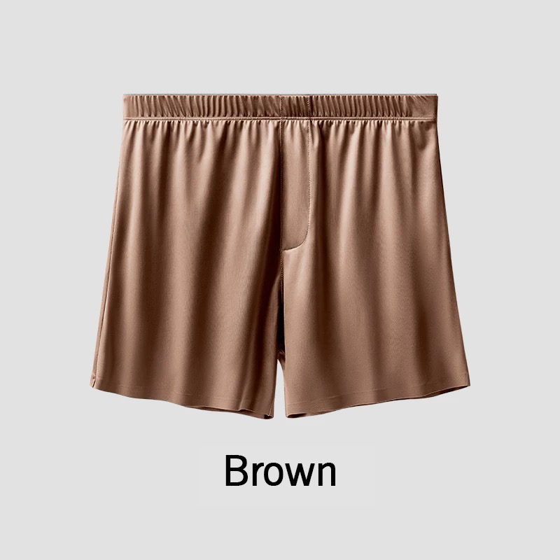 Men's Ice Silk Seamless Boxer Shorts Loose Fit Lounge Underwear