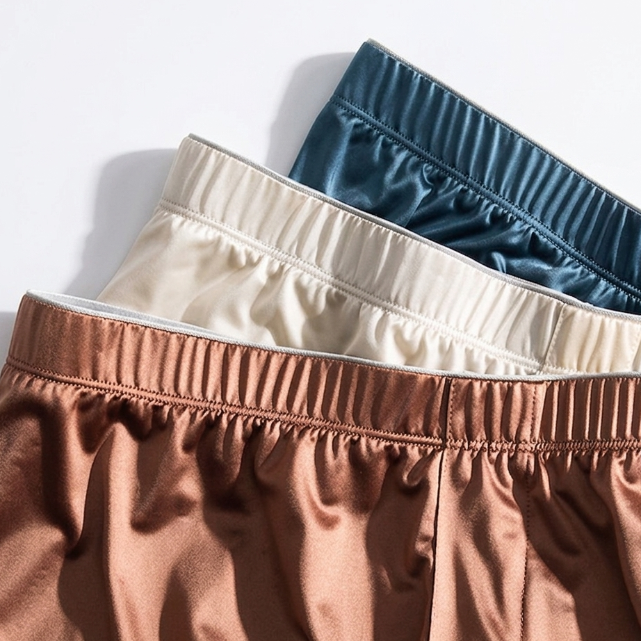 DawnDew Men's Ice Silk Seamless Boxer Shorts Loose Fit Lounge Underwear